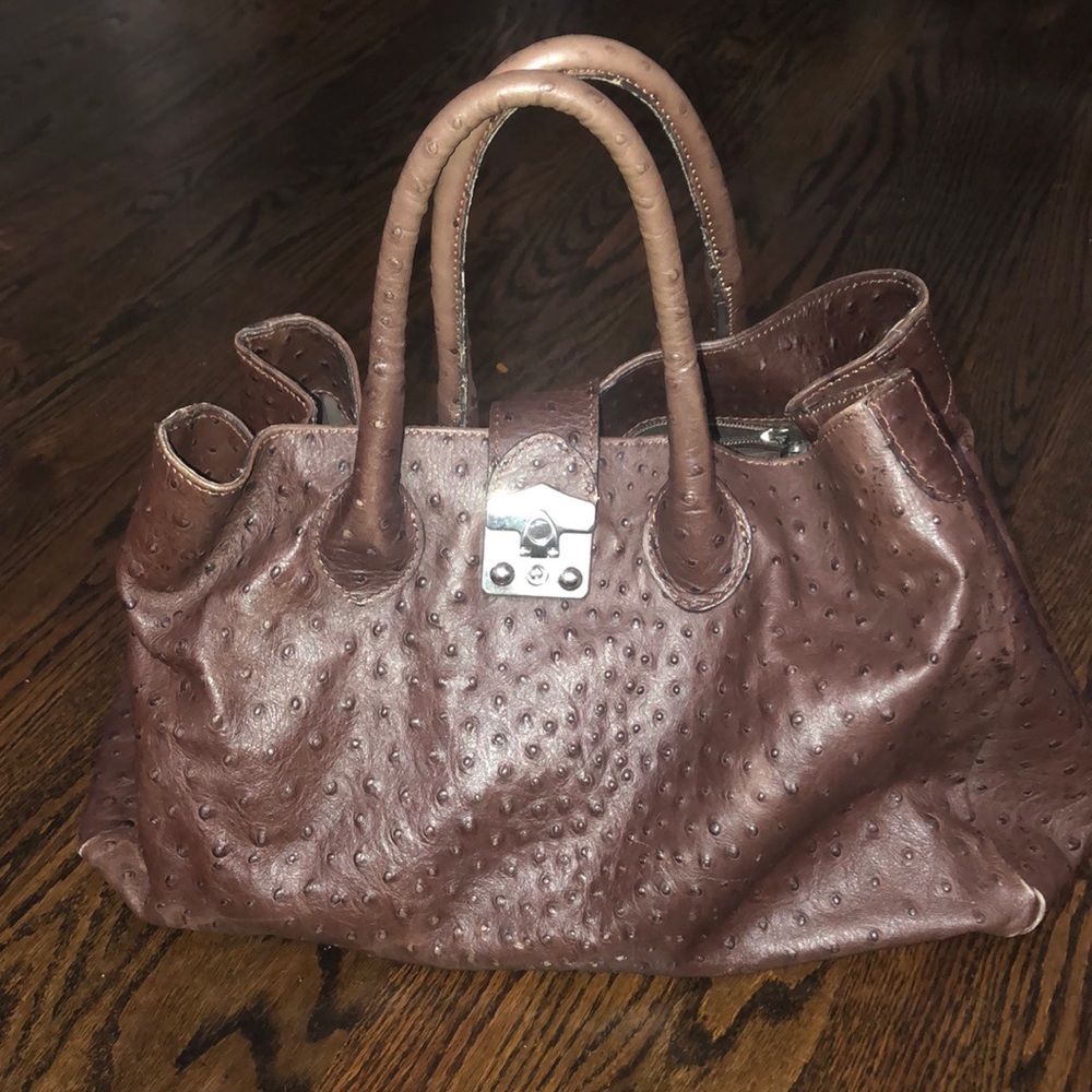 Brown leather  handbag